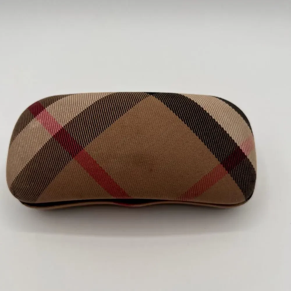 VINTAGE BUBERRY Nova Check Eyeglasses Sunglasses Case Beige Red Black Plaid